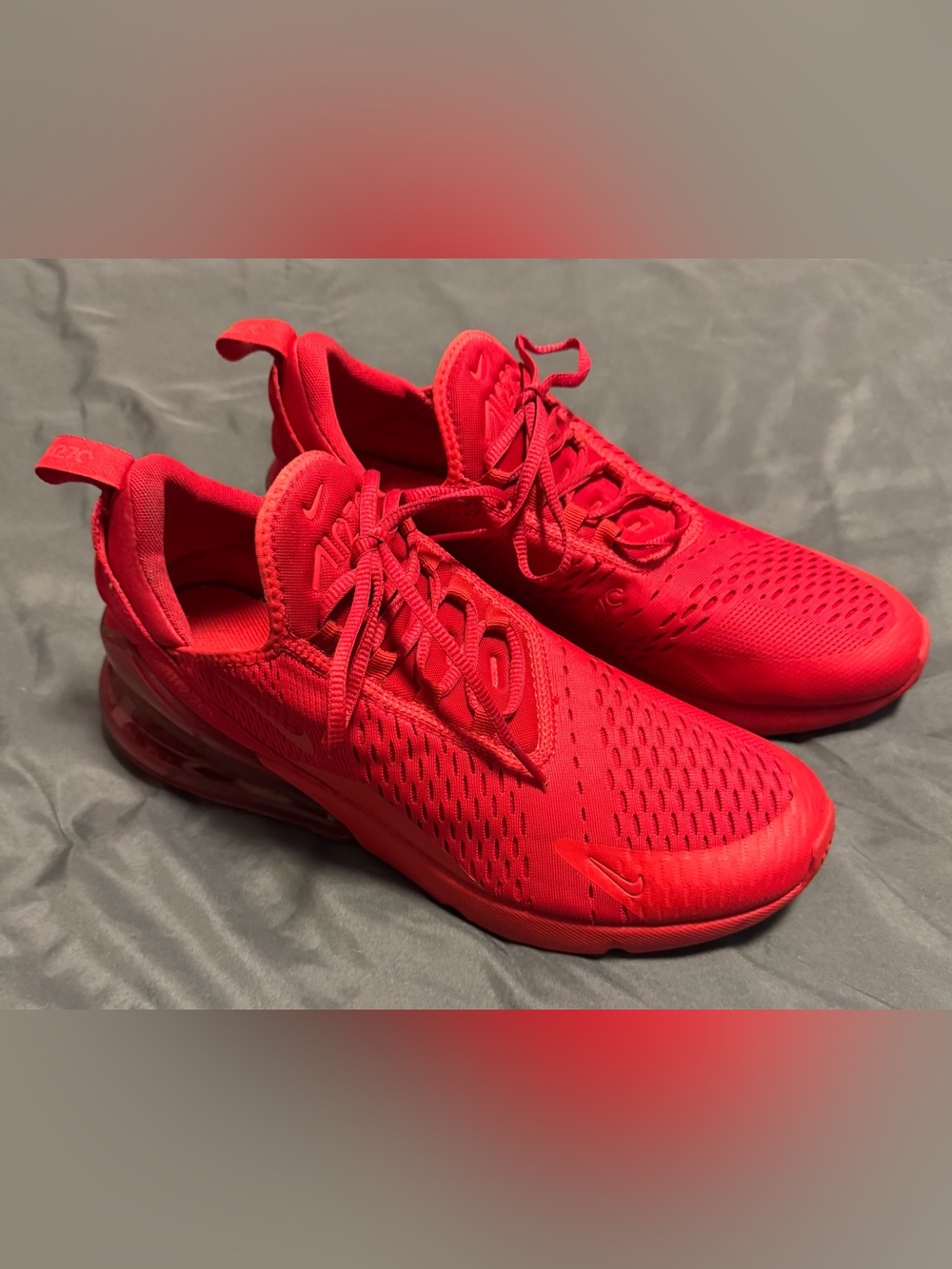 Nike Air Size 11 Max 270 Triple Red Men Low Top Mesh CV7544-600 Used